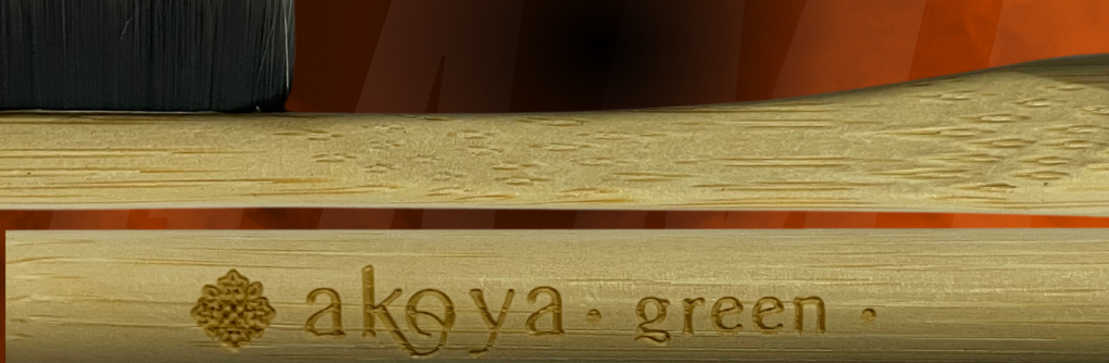 Akoya Green Premium Organic Bamboo Toothbrush | Charcoal Floss-Tip Bristles