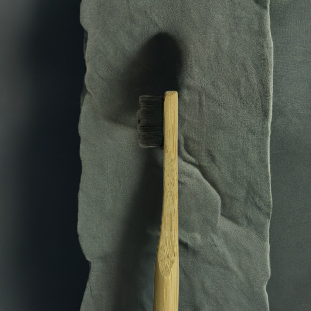 Akoya Green Premium Organic Bamboo Toothbrush | Charcoal Floss-Tip Bristles